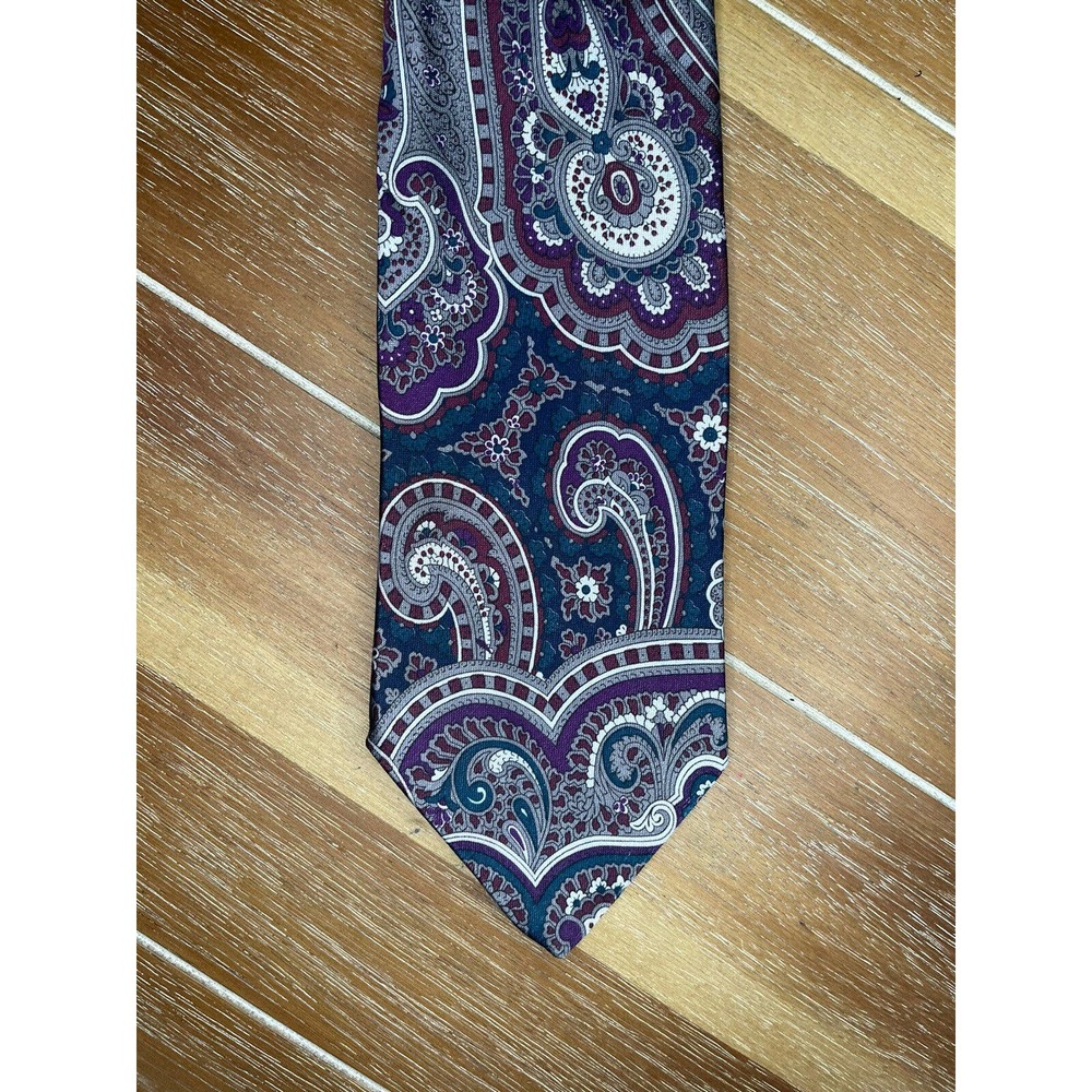 American Edition Paisley Tie  Purple Green